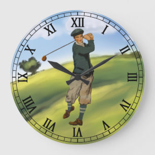 Grande Horloge Ronde Golf vintage de golfeur de regard prenant une