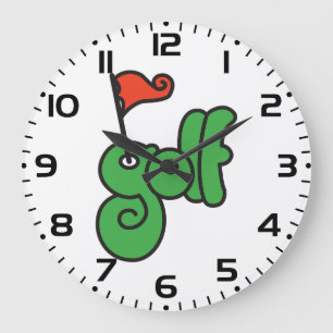 Grande Horloge Ronde Golf Wang Vert et Rouge Vibrants