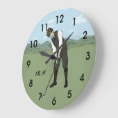Grande Horloge Ronde golfeur de style Vintage personnalisé (Angle)