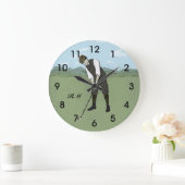 Grande Horloge Ronde golfeur de style Vintage personnalisé (Maison)