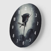Grande Horloge Ronde Goth Black Rose Dripping Blood (Angle)