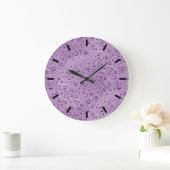 Grande Horloge Ronde gouttelettes d'eau violette (Maison)