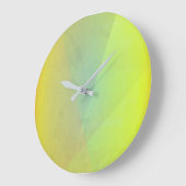 Grande Horloge Ronde Gradation géométrique jaune moderne (Angle)