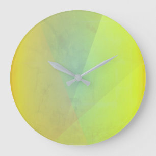 Grande Horloge Ronde Gradation géométrique jaune moderne