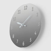 Grande Horloge Ronde Gradient gris simple (Angle)