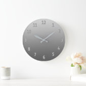 Grande Horloge Ronde Gradient gris simple (Maison)