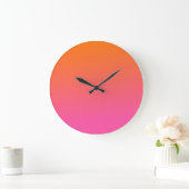 Grande Horloge Ronde Gradient orange et rose (Maison)
