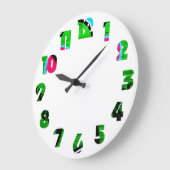 Grande Horloge Ronde Graffiti 12 Numéro superposer wccn (Angle)