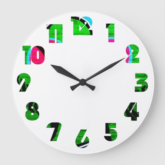 Grande Horloge Ronde Graffiti 12 Numéro superposer wccn (Recto)
