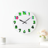 Grande Horloge Ronde Graffiti 12 Numéro superposer wccn (Maison)