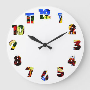 Grande Horloge Ronde Graffiti 17 Numéro superposition wccn