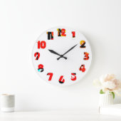 Grande Horloge Ronde Graffiti 19 Nombre superposition wccna (Maison)