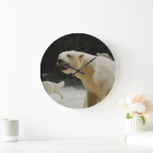 Grande Horloge Ronde Graine d'ours polaire (Maison)