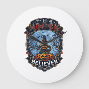 Grande Horloge Ronde Grand Citrouille Croyant Épouvantail Chapeau de So