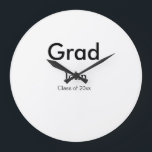 Grande Horloge Ronde grand garçon ajouter nom félicitations date année<br><div class="desc">conception</div>