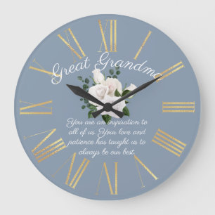 Grande Horloge Ronde Grand Grand Grand Message De Enfants Roses Blanche