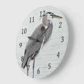 Grande Horloge Ronde Grand héron bleu (Angle)