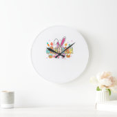 Grande Horloge Ronde Grand-mère Pâques Grand-mère Coquette Lapin Oreill (Maison)