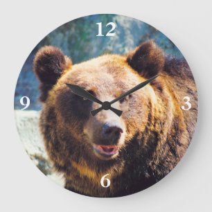 Grande Horloge Ronde Grand ours Brown