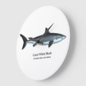 Grande Horloge Ronde Grand requin blanc (Angle)