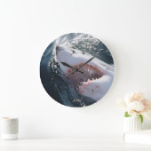 Grande Horloge Ronde Grand requin blanc sur la mer (Maison)