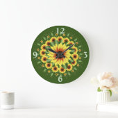 Grande Horloge Ronde Grand Tournesol De Style Motif Lumineux (Maison)