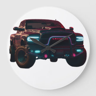 Grande Horloge Ronde Grand Wanduh Dodge TRX Neon Truck