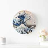 Grande Horloge Ronde Grande vague, Hokusai, Ukiyo-e (Maison)