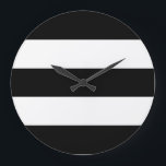 Grande Horloge Ronde Grandes bandes noires et blanches<br><div class="desc">Vous pouvez customiser la partie blanche de cette conception en modifiant la couleur arrière - plan.</div>