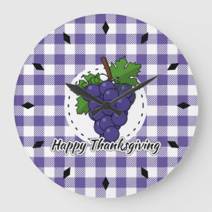 Grande Horloge Ronde Grape on Violet Plaid