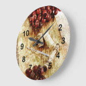 Grande Horloge Ronde Grapes, wine bottle corks et corkscrew (Angle)