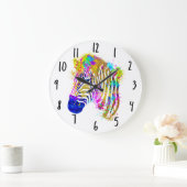 Grande Horloge Ronde Graphique de zèbre (Maison)