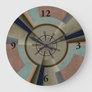 Grande Horloge Ronde Graphisme d'art fractal de l'harmonie des couleurs