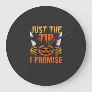 Grande Horloge Ronde Graphisme de couteau de citrouille juste le bout H