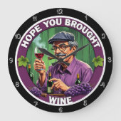 Grande Horloge Ronde Graphisme des amateurs de vin de Whimsical (Recto)