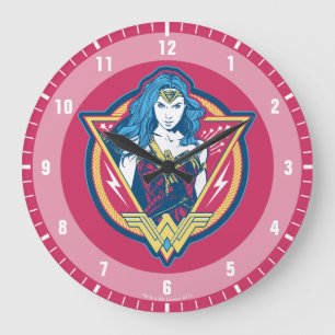 Grande Horloge Ronde Graphisme Tri-Color Wonder Woman