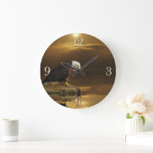 Grande Horloge Ronde Gratitude Bald Eagle Spiritual Wildlife Clock (Maison)