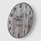 Grande Horloge Ronde Gray Barnwood Styled Personalized (Angle)