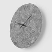Grande Horloge Ronde Gray Raw Concrete/Cement Industrial Clock (Angle)