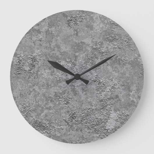 Grande Horloge Ronde Gray Raw Concrete/Cement Industrial Clock (Recto)