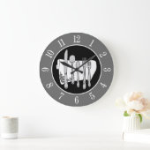 Grande Horloge Ronde Gray Silverware Napkin Elegant Clock with Numbers (Maison)