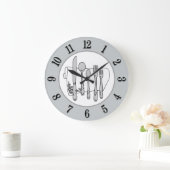 Grande Horloge Ronde Gray Silverware White Napkin Black (Maison)