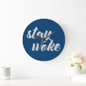 Grande Horloge Ronde Gray Stay Woke (Maison)