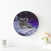 Grande Horloge Ronde Gray Wolves (Maison)