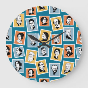 Grande Horloge Ronde Great writers, poets and playwrights on stamps-1