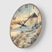 Grande Horloge Ronde Grèce Windmills de Mykonos (Angle)