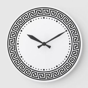 Grande Horloge Ronde Greek Key Design