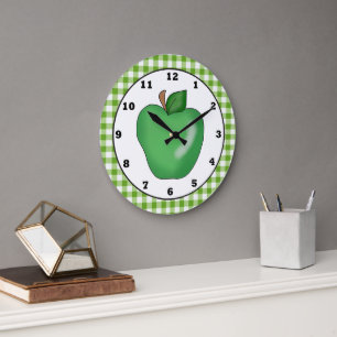 Grande Horloge Ronde Green apple cartoon fruit wall clock