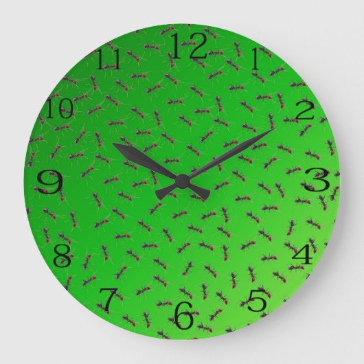 Grande Horloge Ronde Green Bull Ants Design, (Recto)