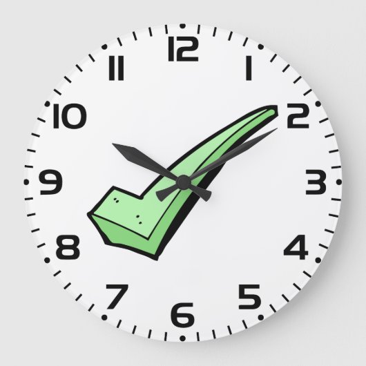 Grande Horloge Ronde Green Check Mark Tick Symbol (Recto)